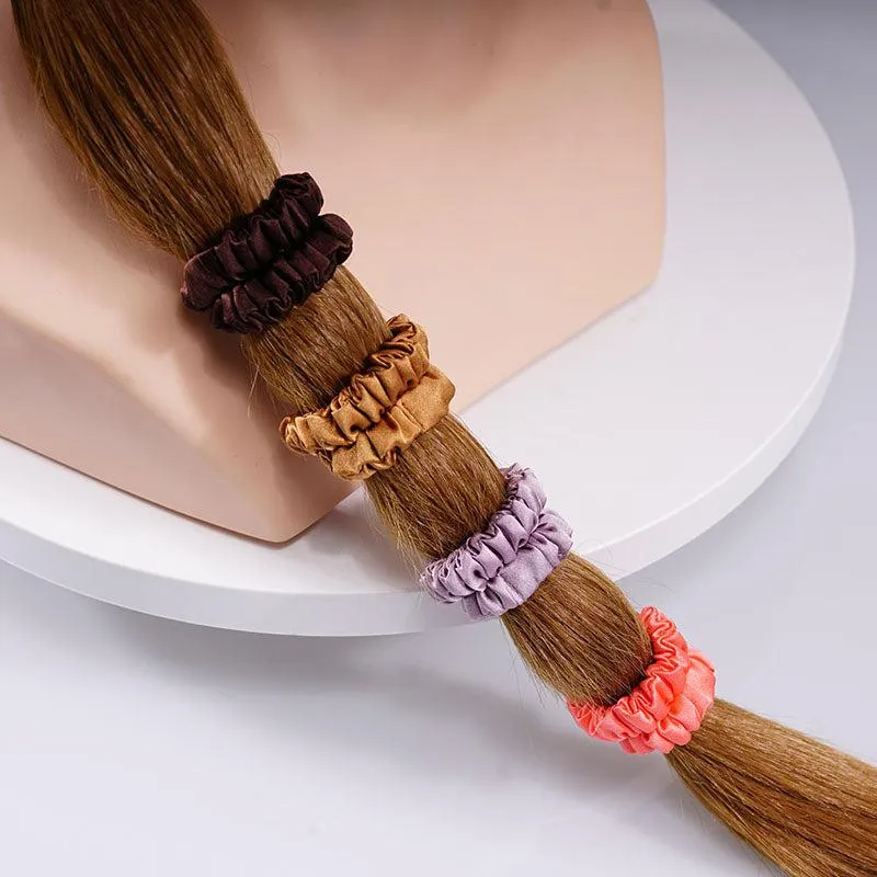4 Pack Skinny Silk Hair Ties - Flourish - dropshipping