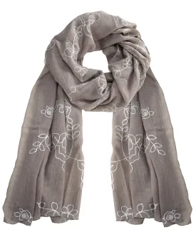 All Seasons Floral Embroidered Flower Summer Shawl Scarf Wrap