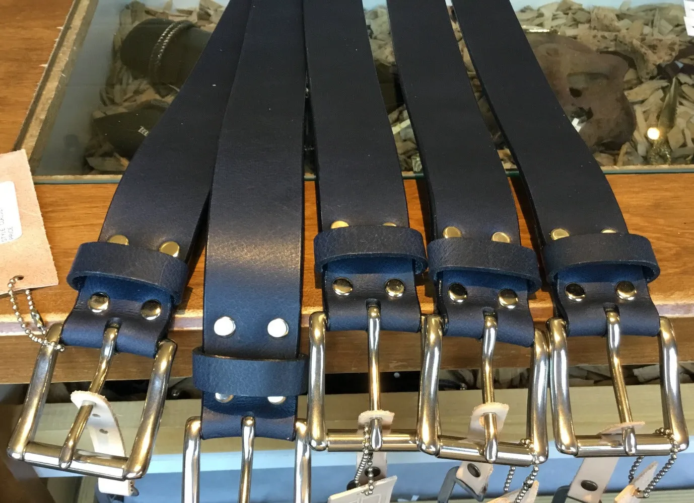 Brave Mens Belt Navy Silver Buckle Style Classic 001