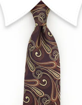 Chestnut Brown Paisley Tie