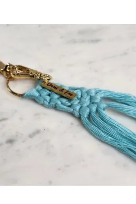 Dani Macrame Keychain Accessory- Teal