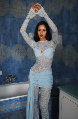 Deconduarte - Ortigia Mini Dress in Baby Blue