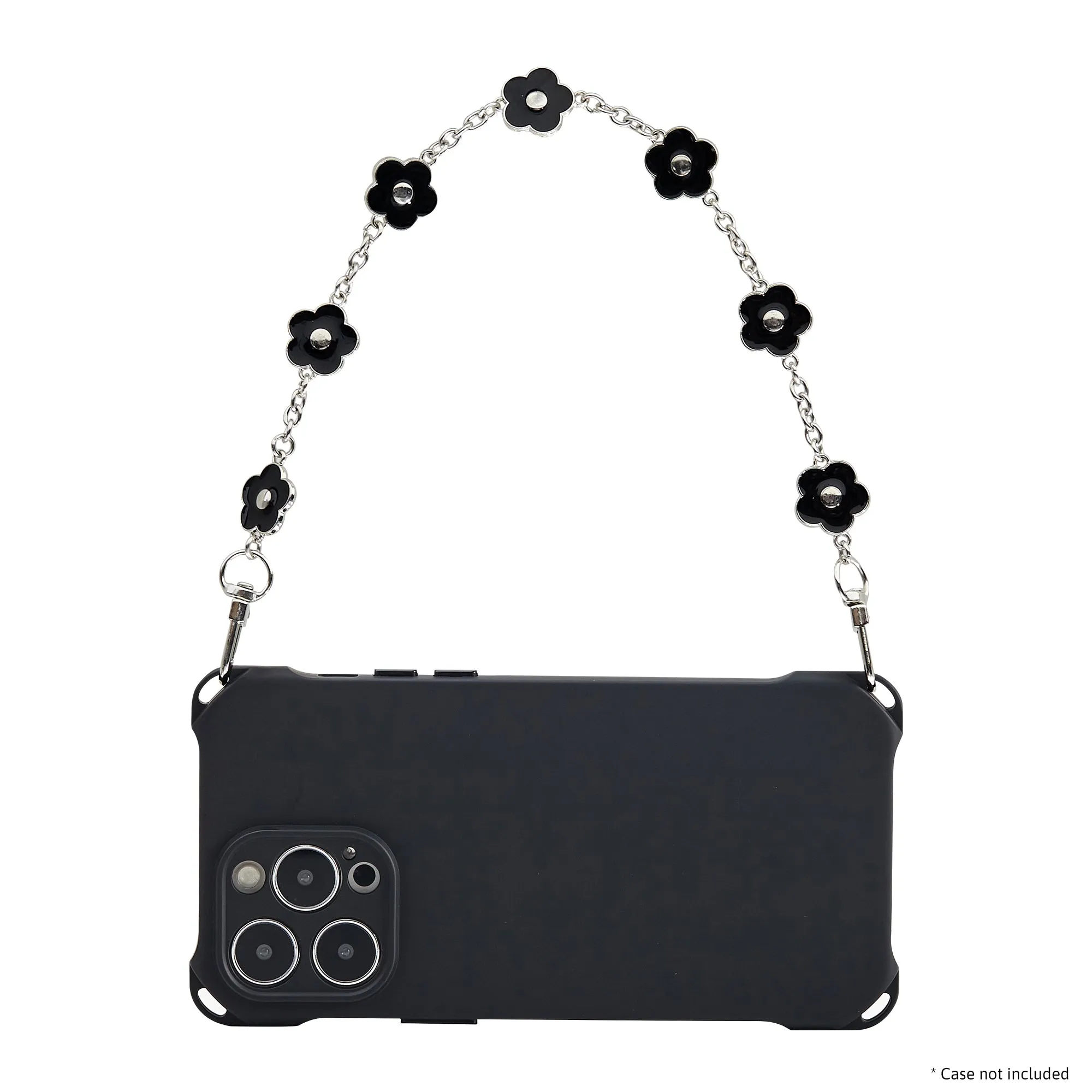 Flower Decored Phone Wristlet Chain