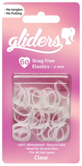 Freestyle Gliders Snag Free Hair Elastics 60pc 2mm Clear