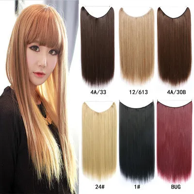 Invisible Wire Hair , Hair Pieces Silky Straight Synthetic