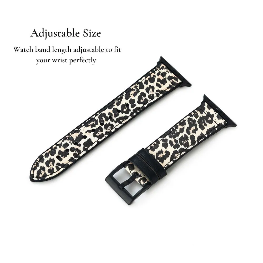 Leopard Leather Watch Band