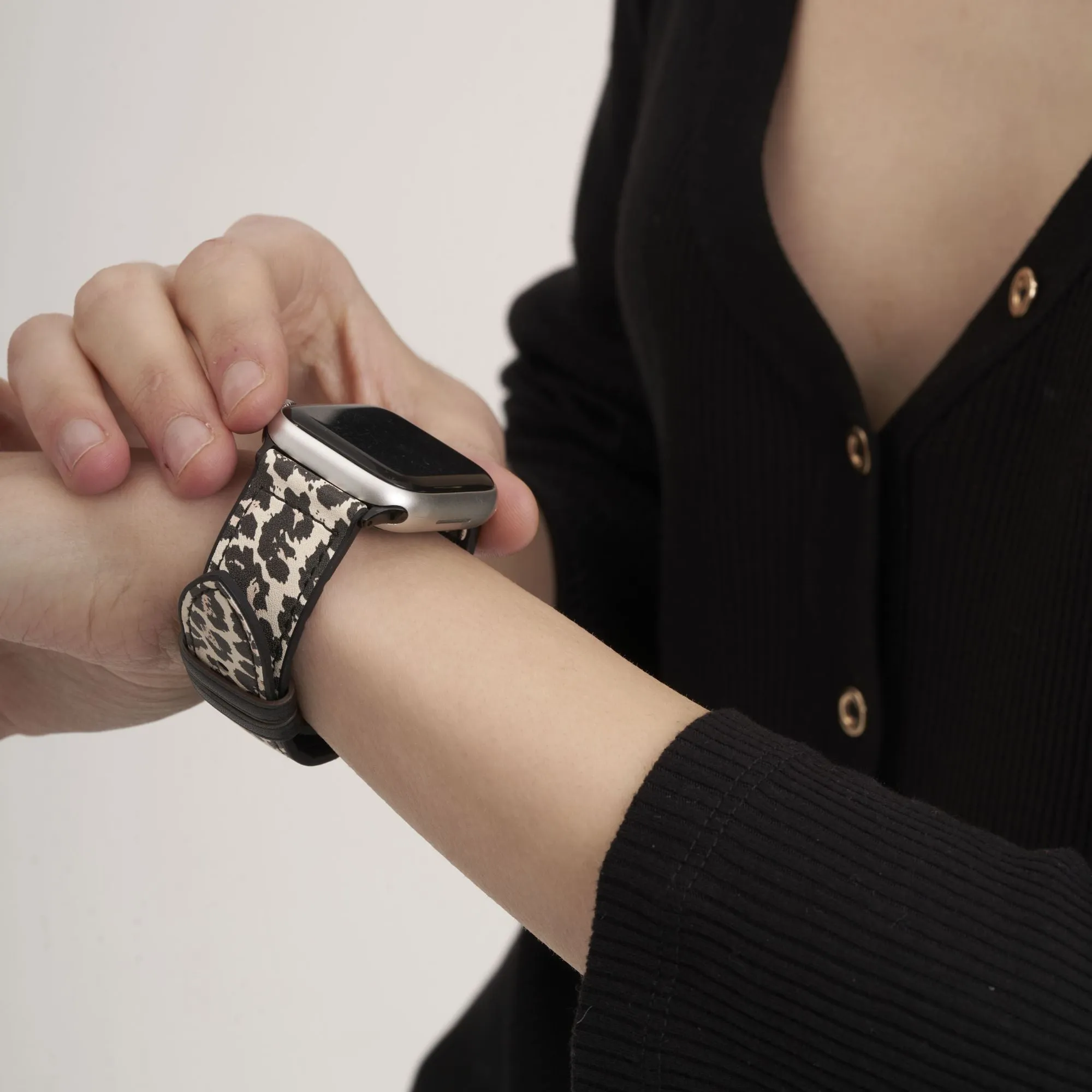 Leopard Leather Watch Band