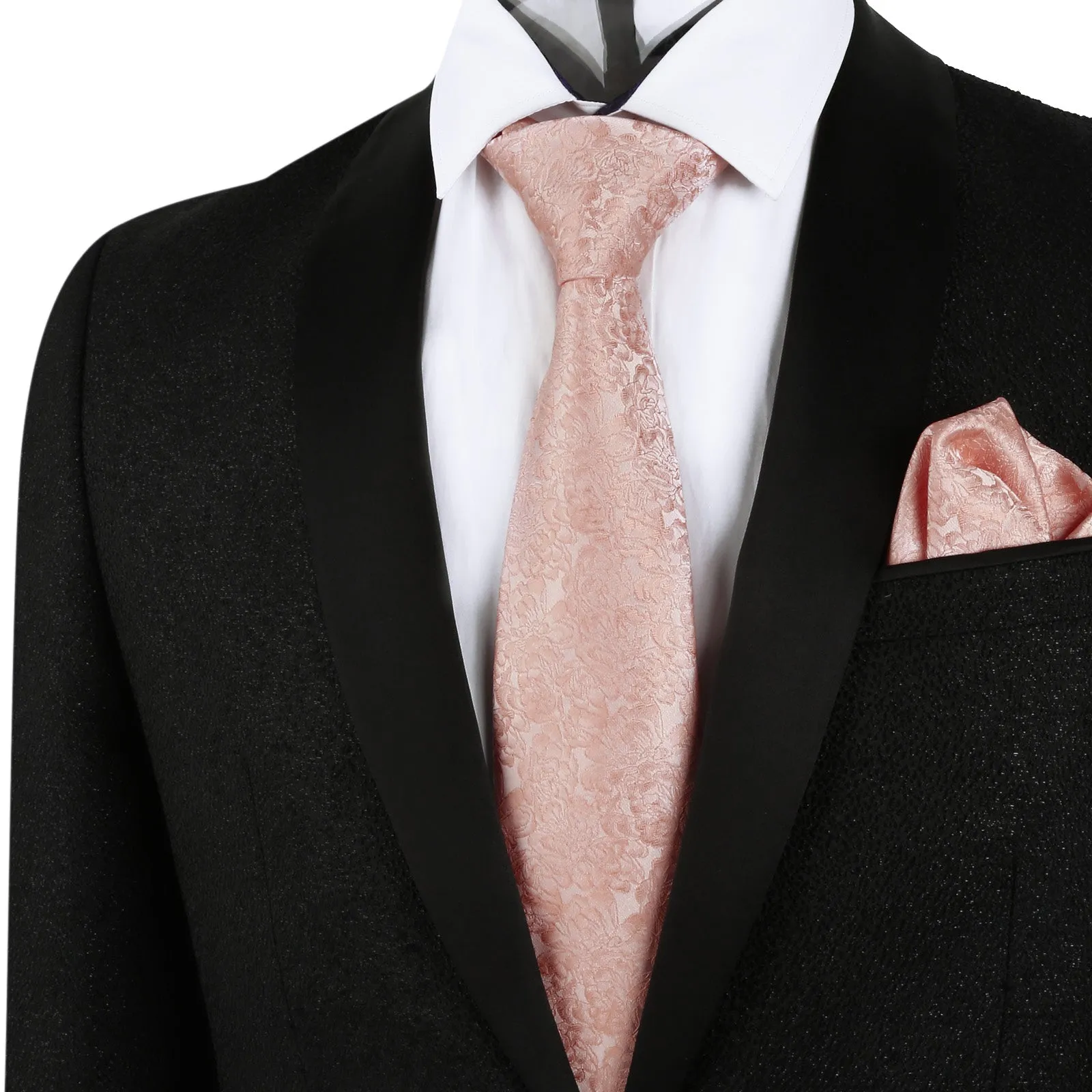 Men's 3.15inches Floral Printed Necktie with Handkerchief Set, 125