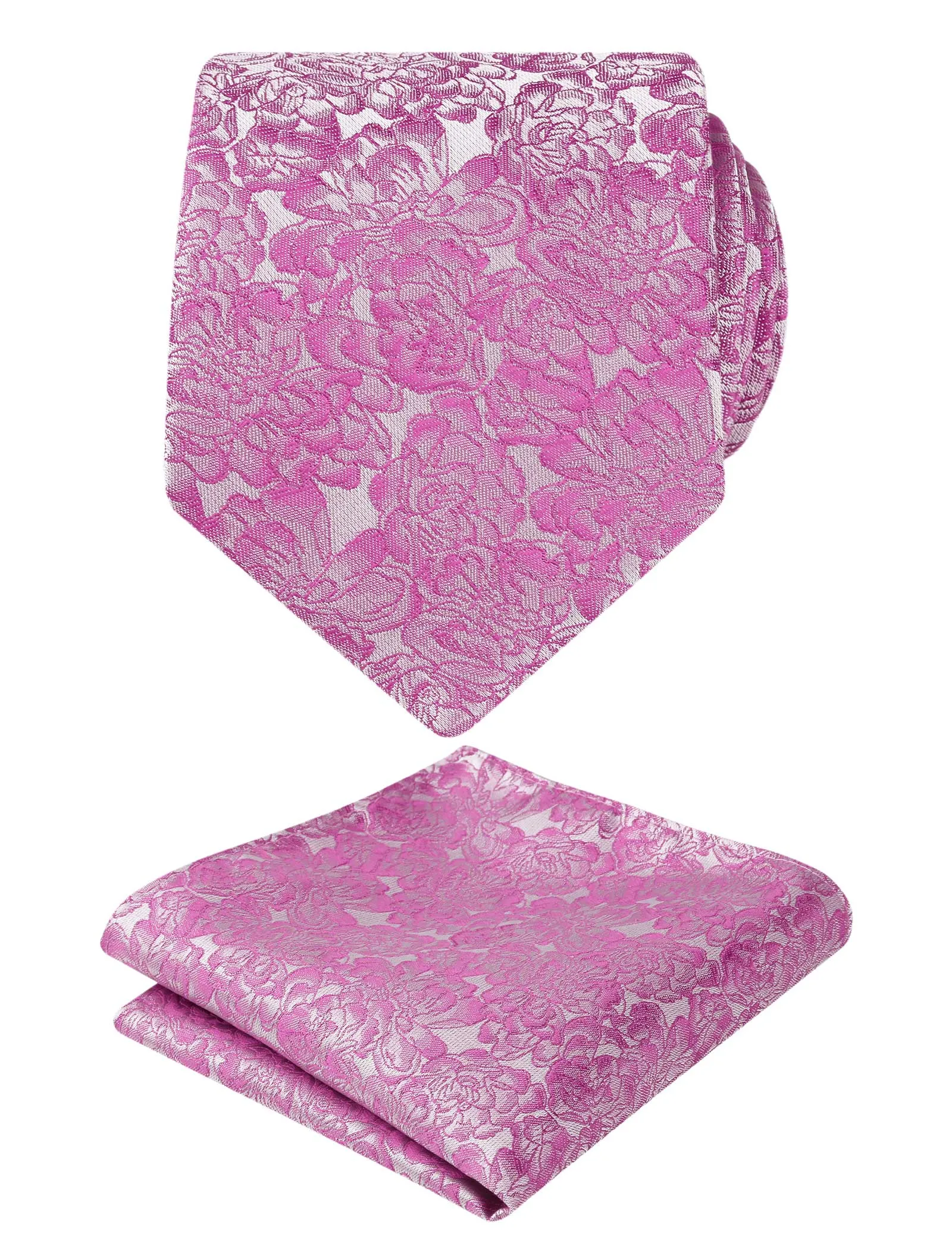 Men's 3.15inches Floral Printed Necktie with Handkerchief Set, 125
