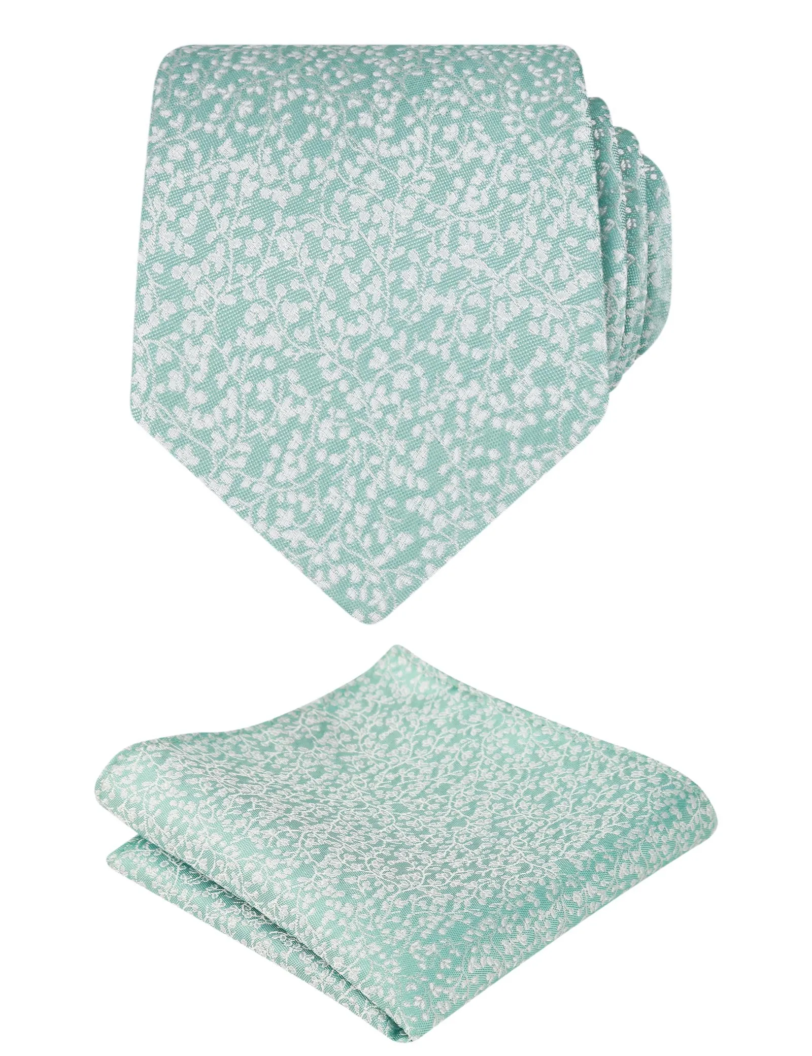 Men's 3.15inches Floral Printed Necktie with Hanky Set, 126
