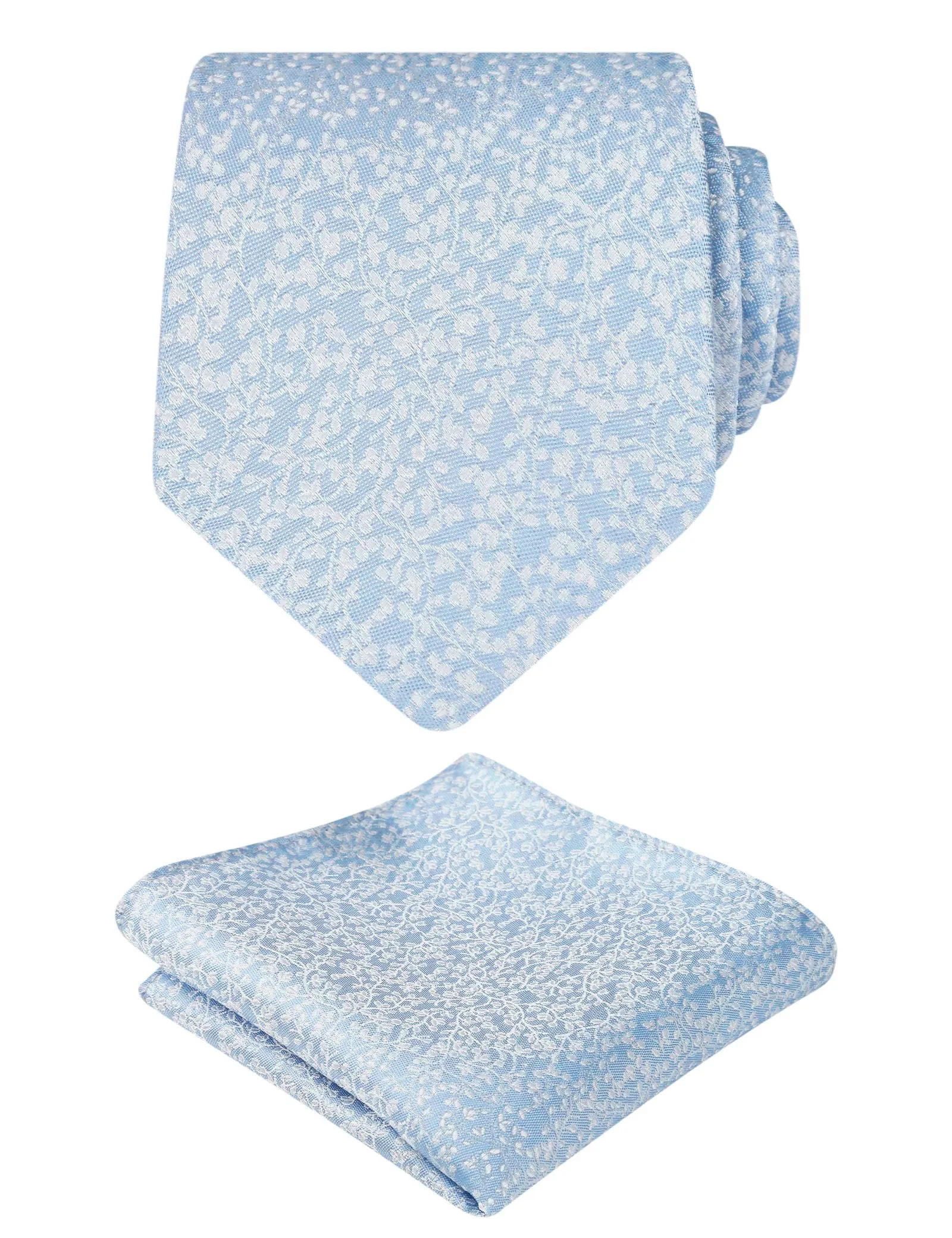 Men's 3.15inches Floral Printed Necktie with Hanky Set, 126