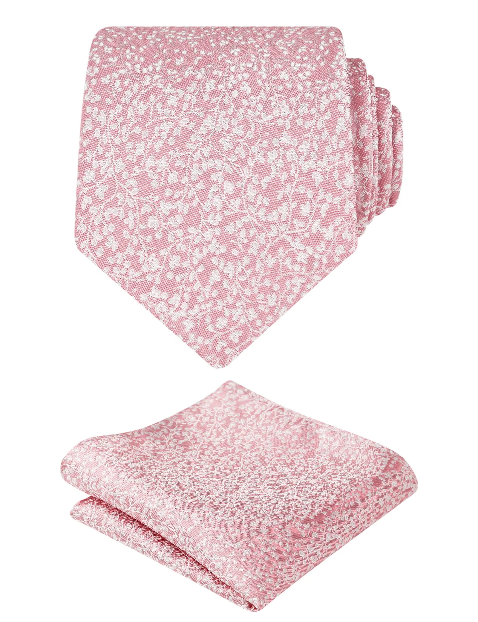 Men's 3.15inches Floral Printed Necktie with Hanky Set, 126