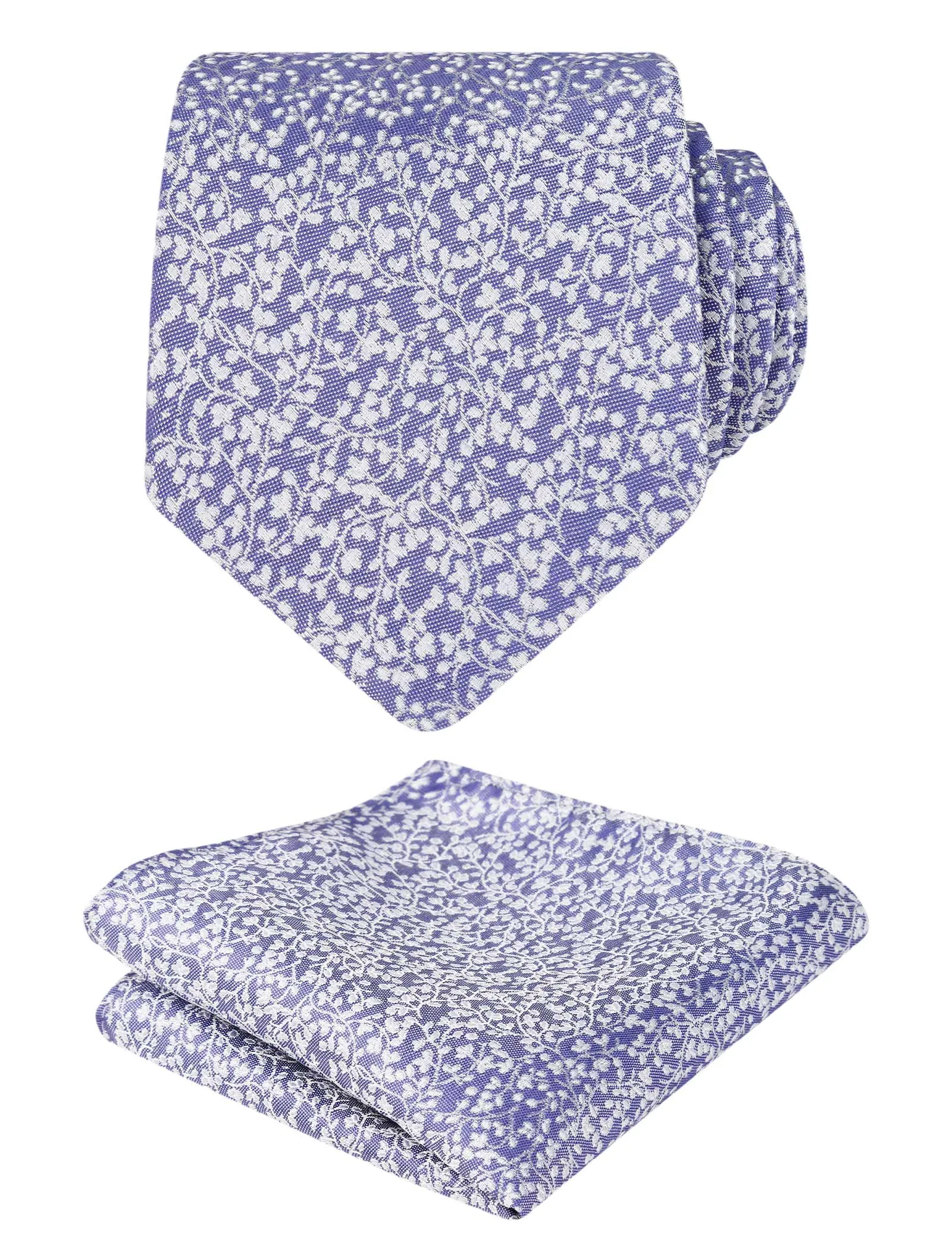 Men's 3.15inches Floral Printed Necktie with Hanky Set, 126