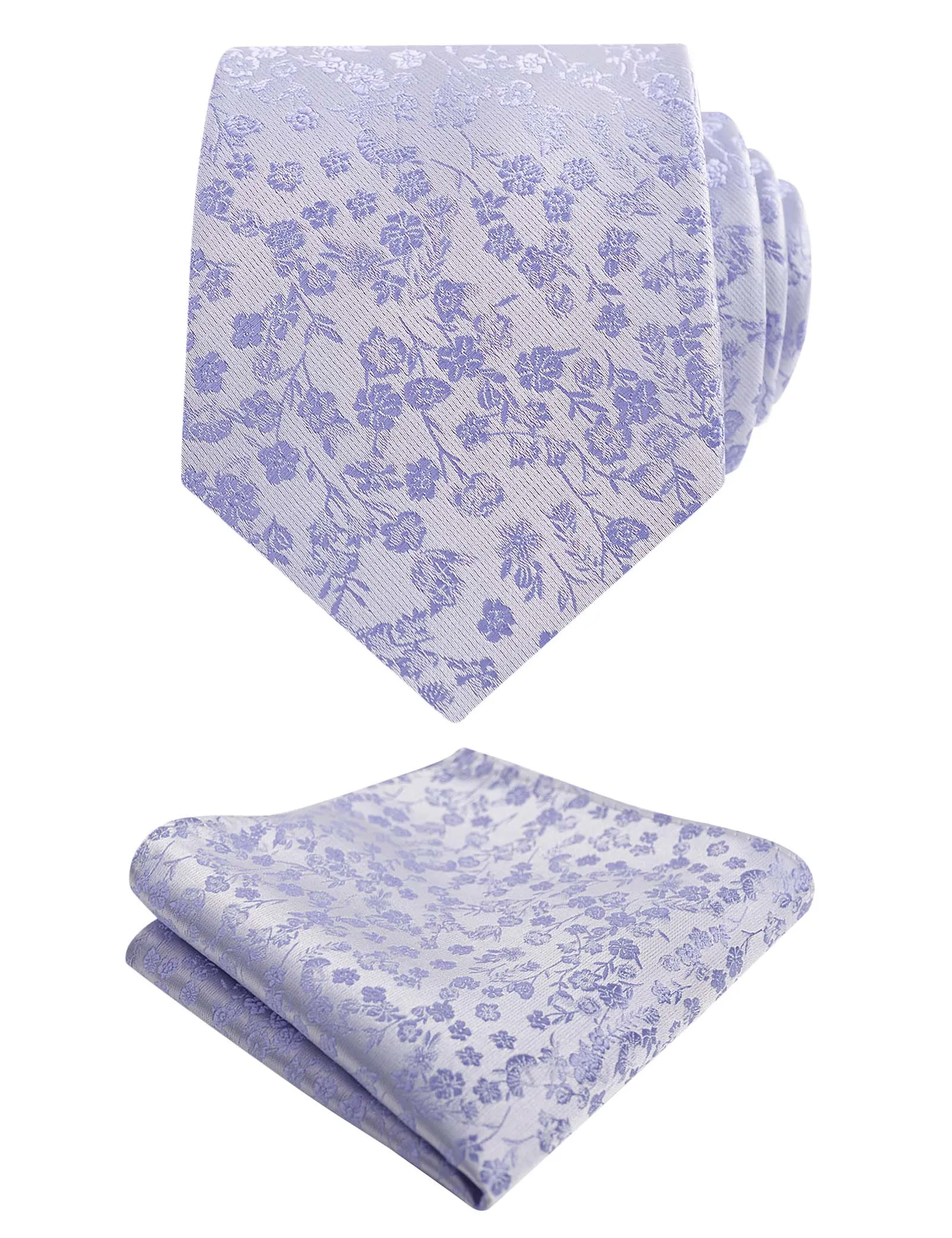 Men's 3.15inches Flower Printed  Light Color Rustic Tie  Handkerchief-126