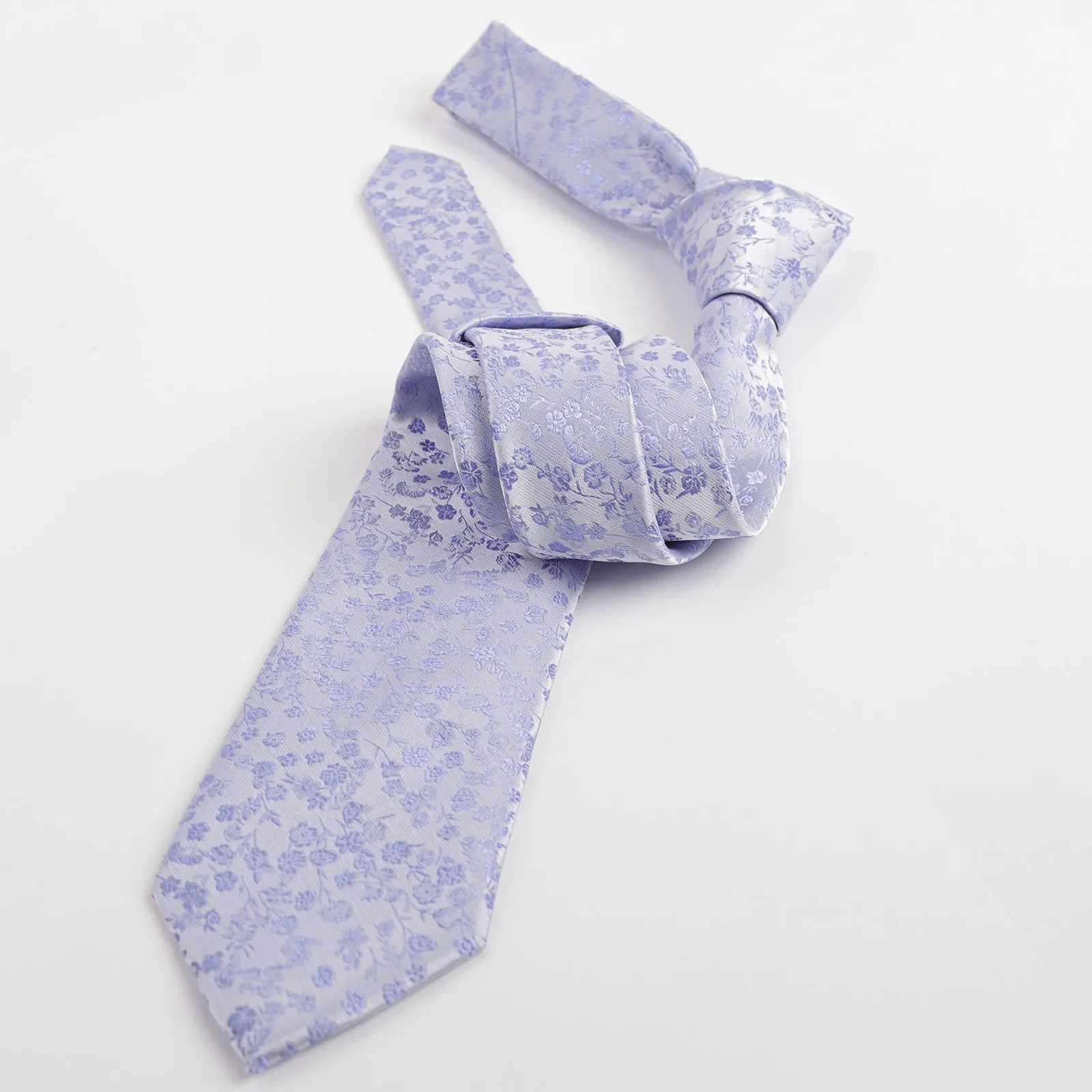 Men's 3.15inches Flower Printed  Light Color Rustic Tie  Handkerchief-126