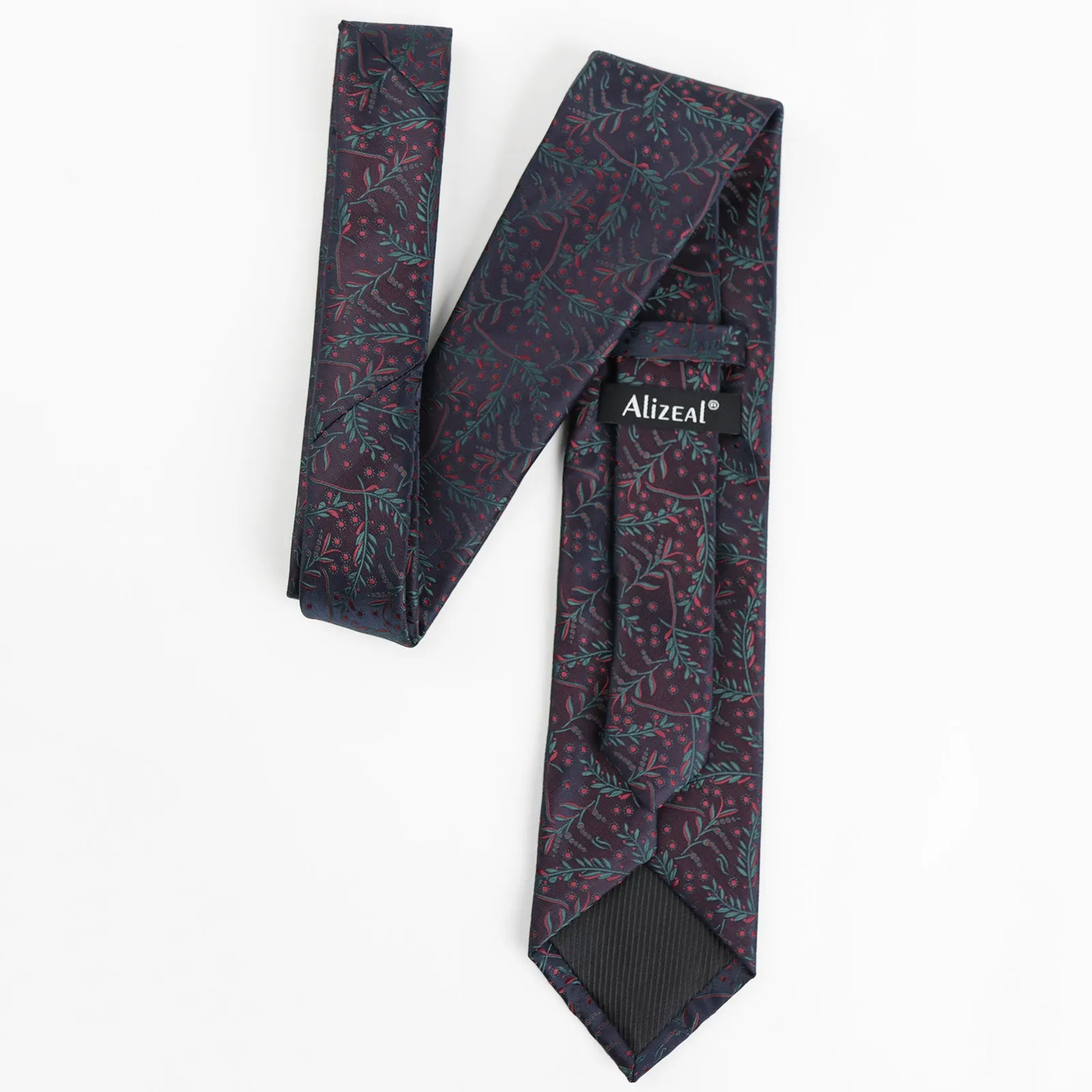 Men's 3.15inches Light Color Rustic Tie with Flower Printed Handkerchief-127