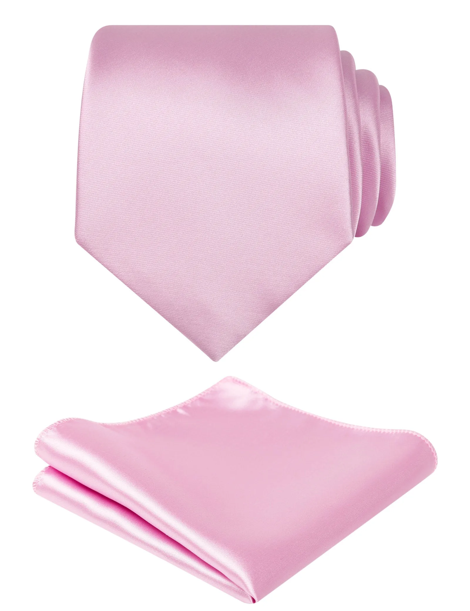Men's 3.15" Solid Small Check Tie with Pocket Square Set for Business Formal Dress Wear, #140