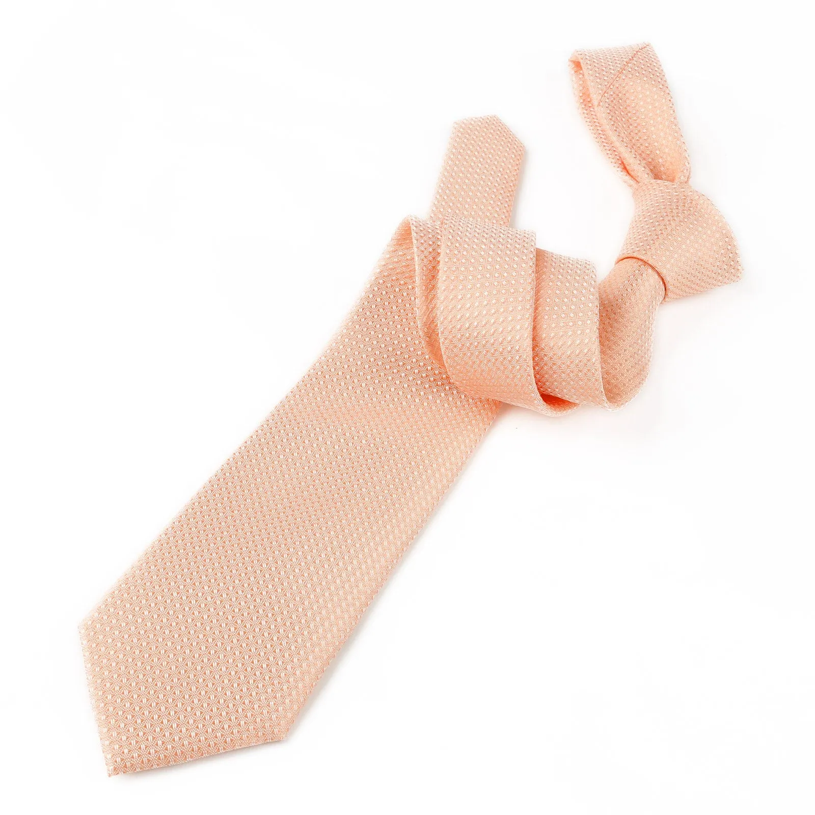 Men's 3.15" Solid Small Check Tie with Pocket Square Set for Business Formal Dress Wear, #140