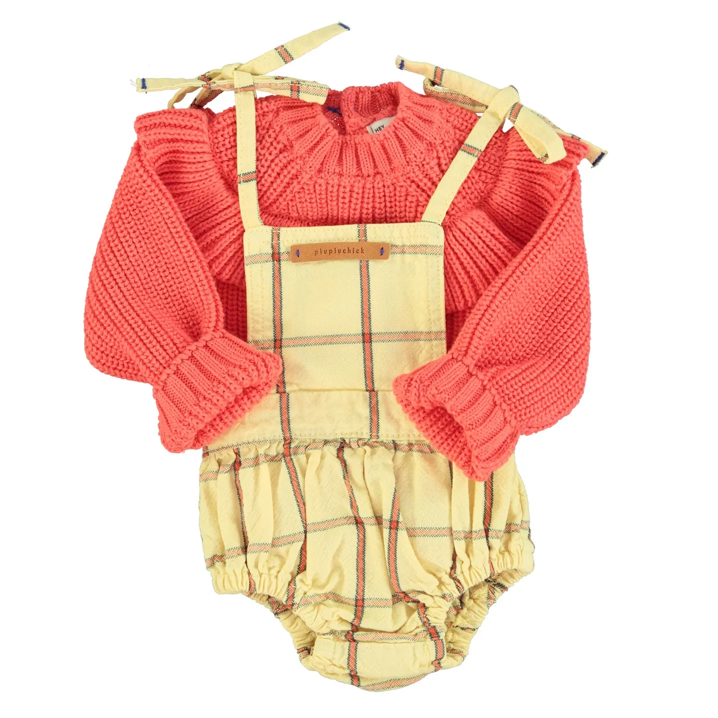 PIUPIUCHICK CHECKERED TIES ROMPER