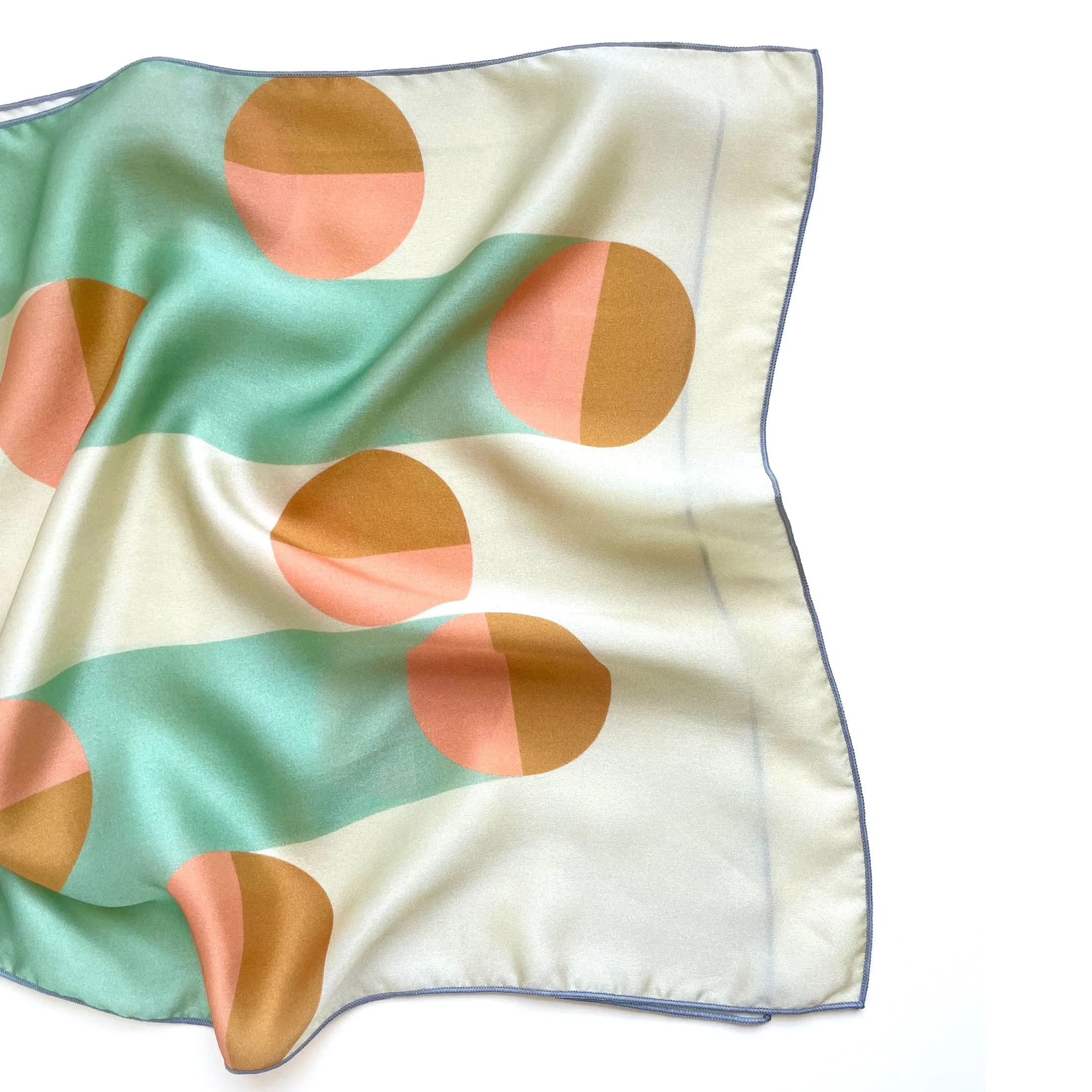 Sugar  -  art deco long silk scarf in lovely pink, gold and grey