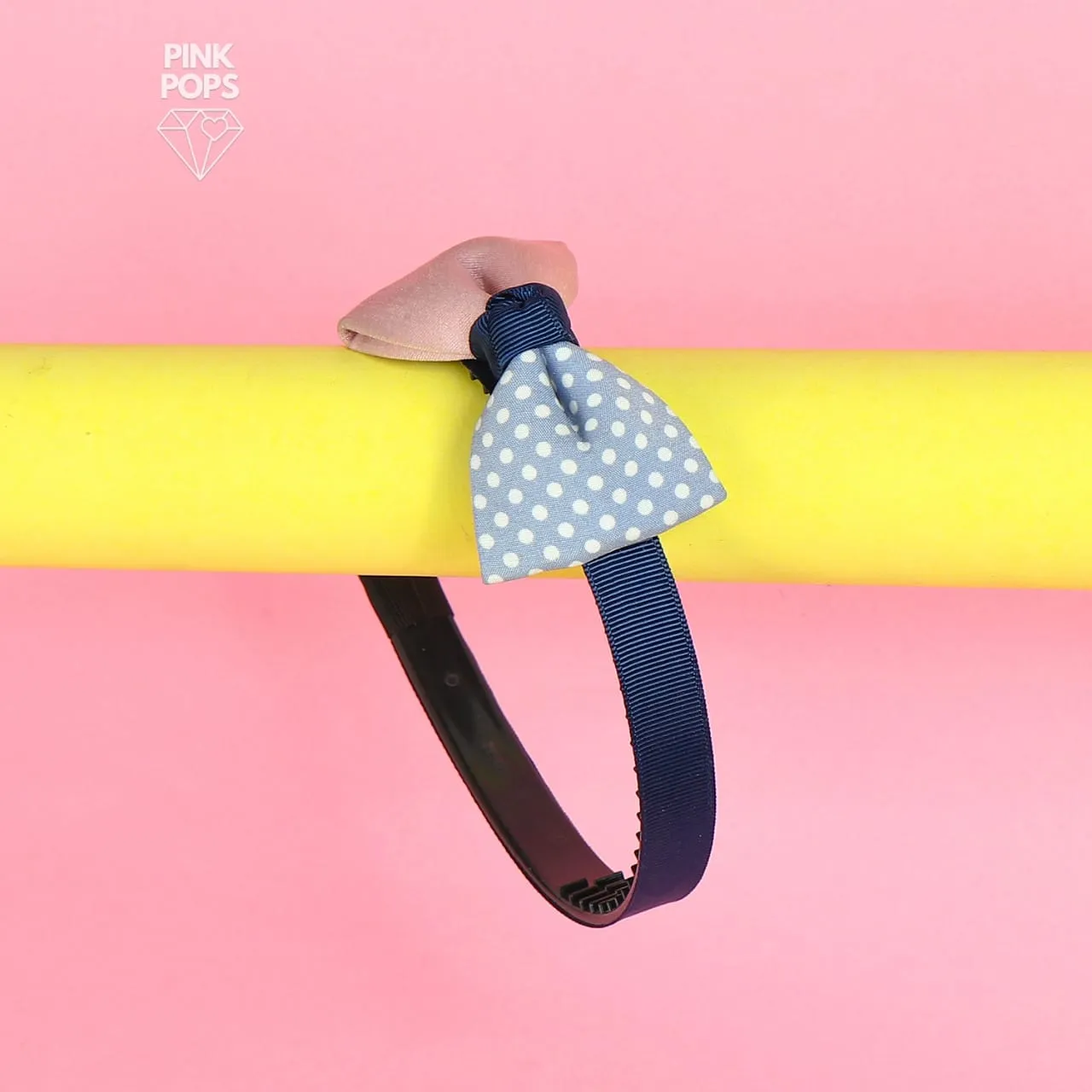 White Dotted Bule Headband
