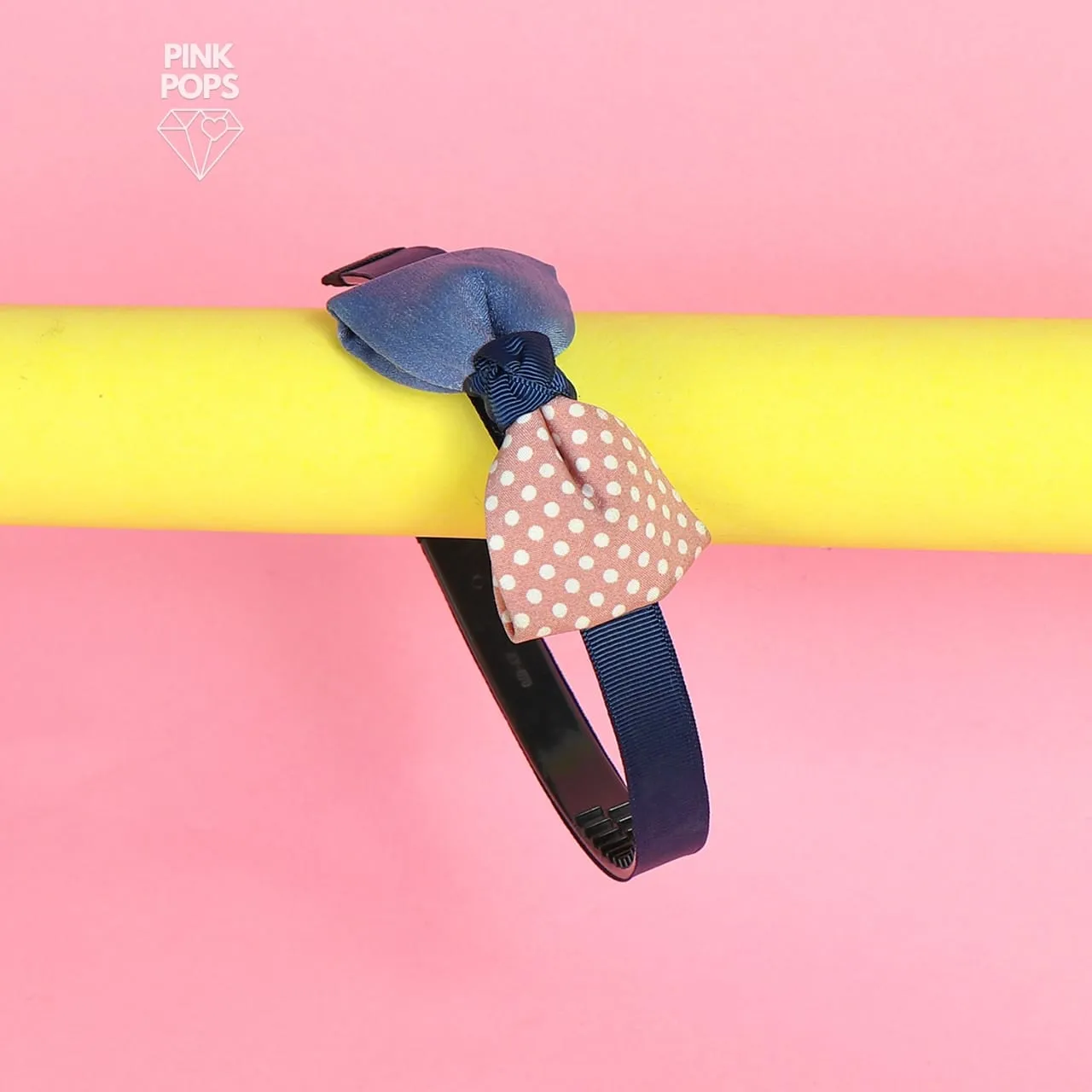 White Dotted Bule Headband
