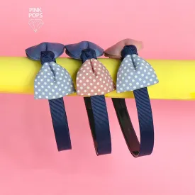 White Dotted Bule Headband