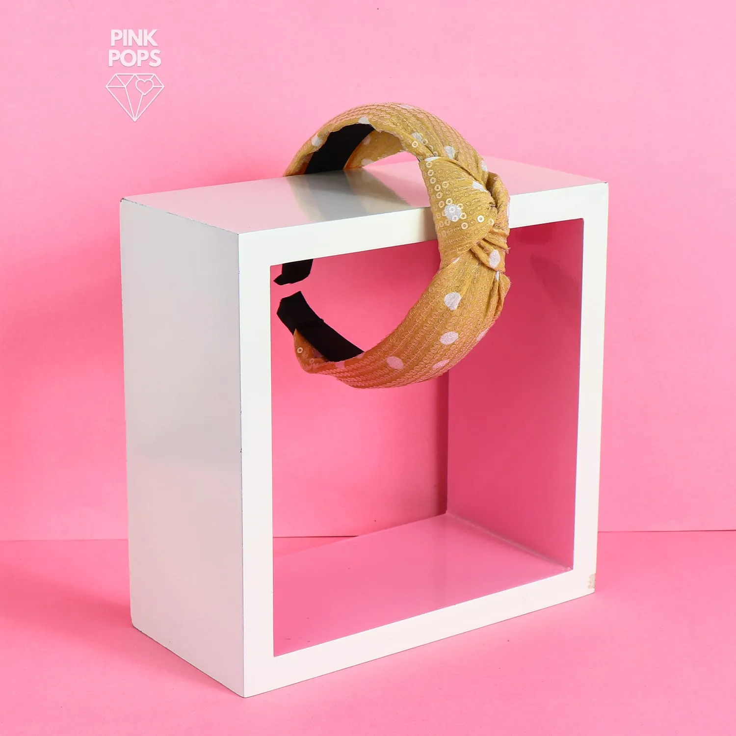 White Dotts Knotted Headband
