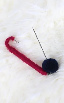 YHP10001 Red Navy Small Cloth Safety Pin Brooch